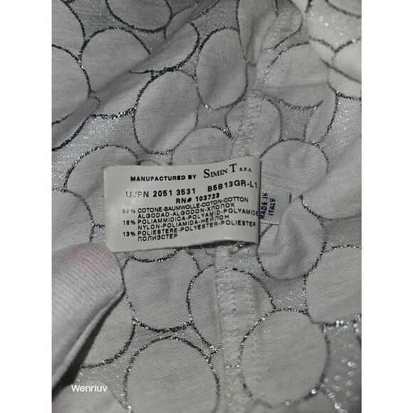 AJ Armani Jeans Cropped Fashion Jacket Rare Silver Chrome Abstract - Picture 5 of 7
